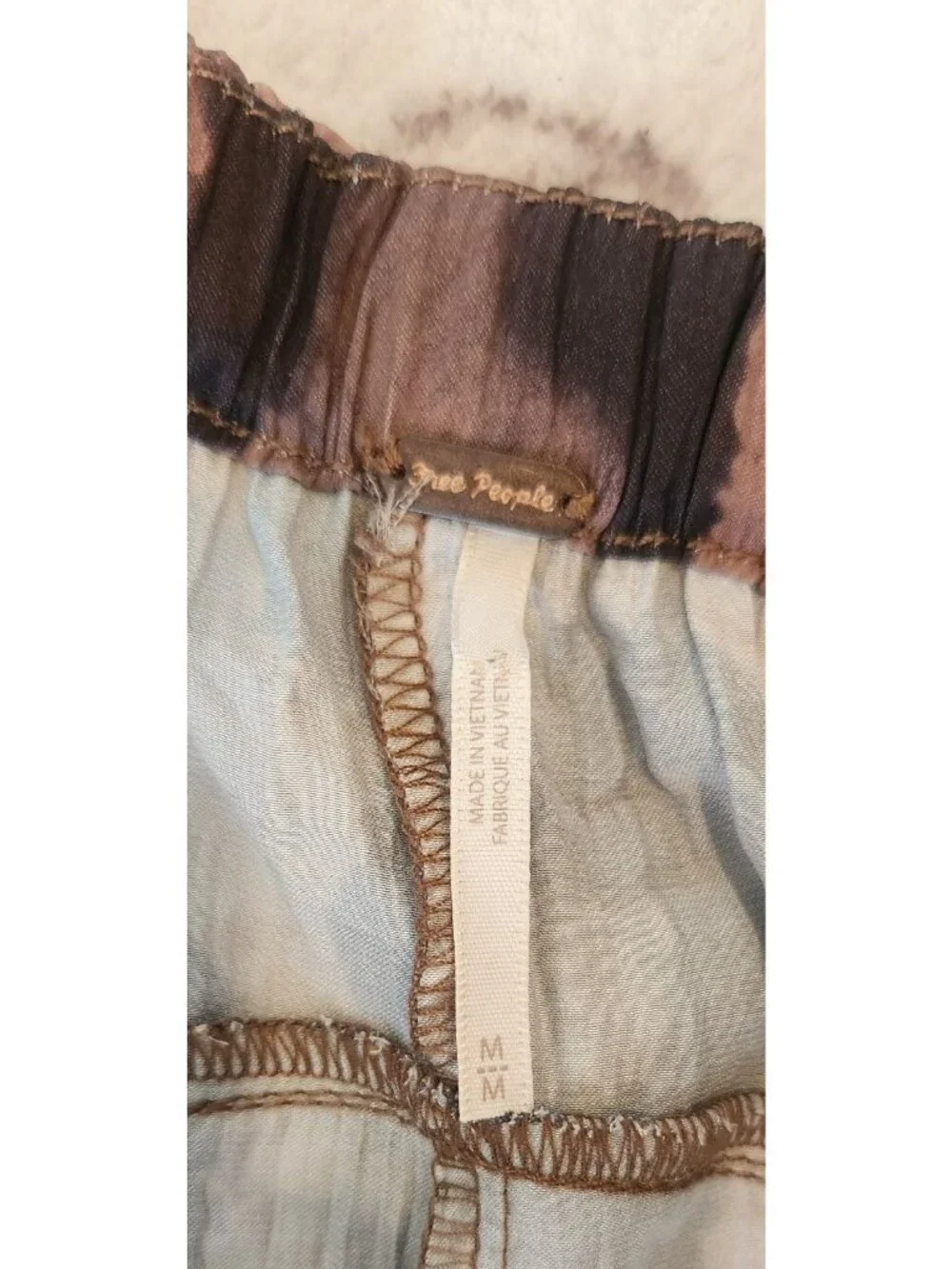 Free People Women's Sz. M All Out Satin Leopard Pant in Brown